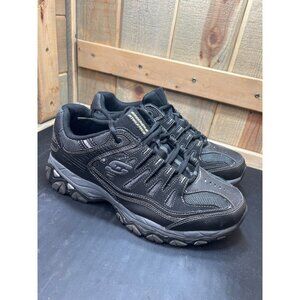 Skechers Mens Wide Fit After Burn Black Athletic Shoes Size 12